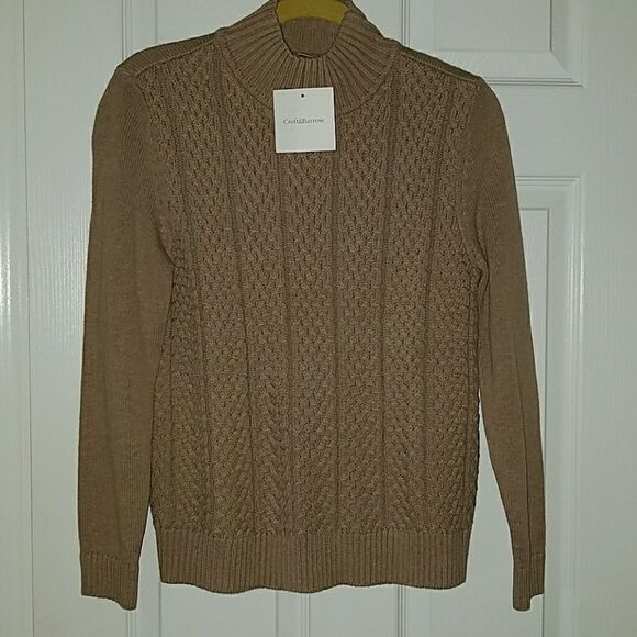 Croft & Barrow tan sweater Sz.PM NWT. Made of 10 - Picture 1 of 4